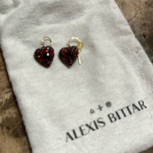 Alexis bittar stone heart earrings